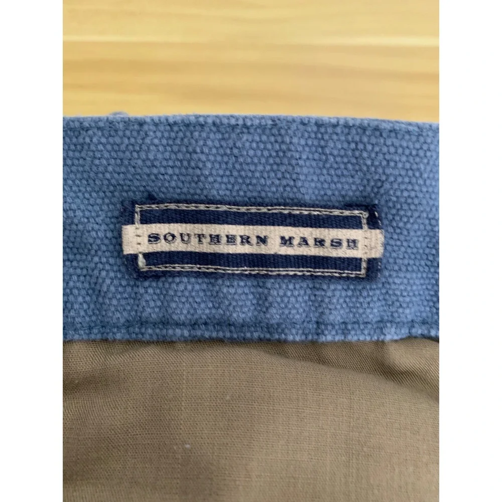 Southern Marsh Pants Mens 36x32 Blue Cotton Canvas Chino Straight Leg Preppy